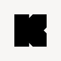 K alphabet shape illustration vector