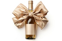 Bottle drink wine bow. AI generated Image by rawpixel.