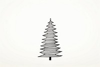 Christmas tree doodle minimal 1 element white celebration decoration. AI generated Image by rawpixel.