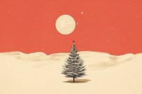 Christmas tree outdoors nature night. AI generated Image by rawpixel.
