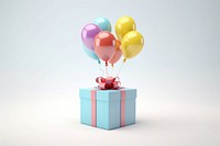 Gift box balloon anniversary celebration. AI generated Image by rawpixel.