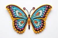 Butterfly bead art white background. AI generated Image by rawpixel.