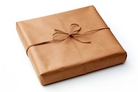 Brown paper gift wrap box white background anniversary. 