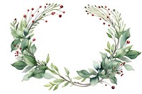 Mistletoe wreath watercolor pattern plant white background. AI generated Image by rawpixel.