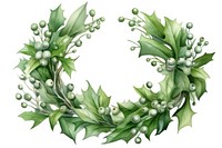 Mistletoe wreath sketch plant green leaf. AI generated Image by rawpixel.