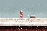 Santa claus outdoors roof snow. AI generated Image by rawpixel.