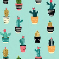 Cactus pattern plant backgrounds. AI generated Image by rawpixel.