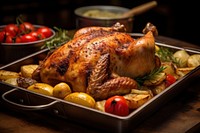 Roast chicken food thanksgiving roasting. AI generated Image by rawpixel.