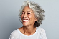 Senior model woman laughing portrait smiling. AI generated Image by rawpixel.