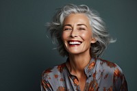 Senior model woman portrait laughing smiling. AI generated Image by rawpixel.