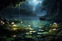 Lotus pond outdoors nature plant. AI generated Image by rawpixel.