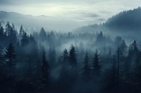 Plateu fog outdoors woodland. AI generated Image by rawpixel.