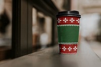 Christmas coffee cup with design space