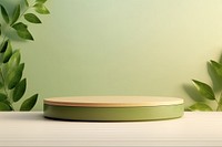 Green podium plant leaf table. AI generated Image by rawpixel.