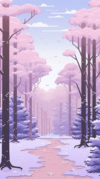 Forest with winter pastel backgrounds outdoors woodland. AI generated Image by rawpixel.