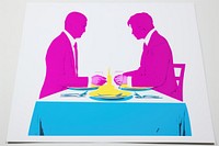 Couple dinner table adult art. AI generated Image by rawpixel.