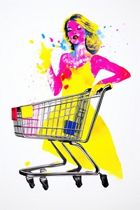 Woman shoping adult white background representation. AI generated Image by rawpixel.