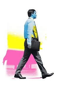 Business man walking standing adult bag. AI generated Image by rawpixel.