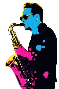 Musician man playing saxophone adult white background saxophonist. AI generated Image by rawpixel.