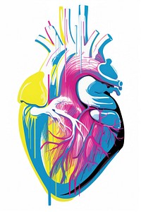 Organ heart drawing sketch white background. AI generated Image by rawpixel.