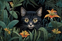 Cat illustration wallpaper animal mammal nature. AI generated Image by rawpixel.