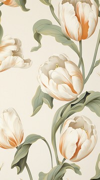 A tulip wallpaper pattern flower. AI generated Image by rawpixel.