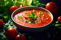 Gazpacho soup food meal dish. AI generated Image by rawpixel.