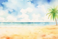 Summer sand beach and bokeh sun light backgrounds outdoors nature. AI generated Image by rawpixel.