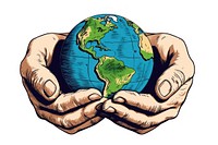 Hands holding planet earth globe space hand. AI generated Image by rawpixel.