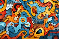 Abstract doodle shapes backgrounds painting graphics. 