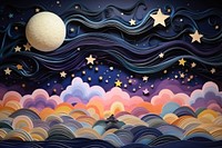 Clouds and a starry sky backgrounds astronomy painting. AI generated Image by rawpixel.