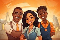 Black people happy team working adult togetherness architecture. AI generated Image by rawpixel.