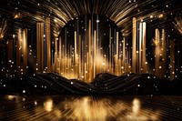 Gold chrome backdrop backgrounds night stage. 