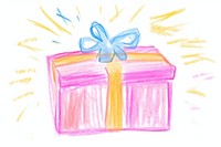 Gift box drawing child white background. AI generated Image by rawpixel.