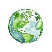 Green Earth icon earth drawing planet. AI generated Image by rawpixel.