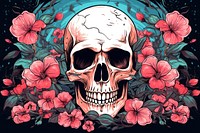Skull bone flower plant art. AI generated Image by rawpixel.
