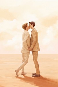 Kissing european groom outdoors romantic adult. AI generated Image by rawpixel.