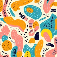 Vibrant mango pattern abstract drawing art. AI generated Image by rawpixel.