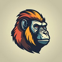 Gorilla animal mammal logo. AI generated Image by rawpixel.