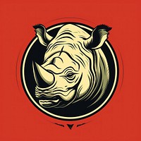 Rhinoceros logo animal mammal. AI generated Image by rawpixel.