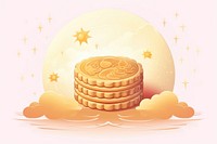 Mooncake gold food confectionery. AI generated Image by rawpixel.