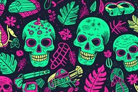 Memphis skeletons background backgrounds pattern green. AI generated Image by rawpixel.