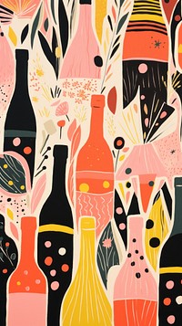 New year champagne painting bottle wine. AI generated Image by rawpixel.