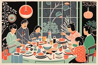 New year dinner celebration restaurant table. AI generated Image by rawpixel.
