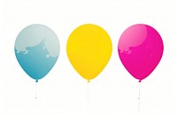 Three balloons white background transportation celebration. AI generated Image by rawpixel.