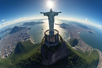 Christ of Redeemer landmark architecture landscape. AI generated Image by rawpixel.