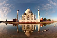 Taj Mahal architecture panoramic outdoors. AI generated Image by rawpixel.