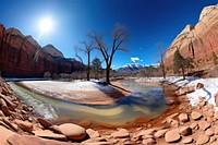 Zion National Park landscape panoramic mountain. AI generated Image by rawpixel.