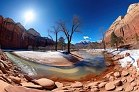 Zion National Park landscape panoramic mountain. 