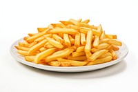 French frie on the plate fries food white background. AI generated Image by rawpixel.